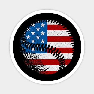 American Flag Baseball Team Patriotic USA 4th of July Magnet